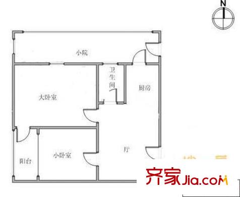 園蔭里戶型圖戶型圖 2室1廳1衛(wèi)1廚
