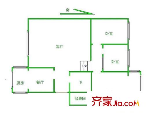 貽成東園戶型圖戶型圖 3室1廳1衛(wèi)1廚