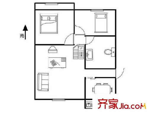 貽成東園戶型圖戶型圖 2室1廳1衛(wèi)1廚