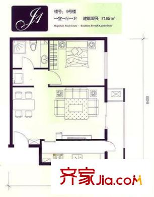 貽成東園戶型圖戶型圖 1室1廳1衛(wèi)1廚