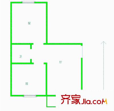 佳園北里戶型圖戶型圖 2室1廳1衛(wèi)1廚