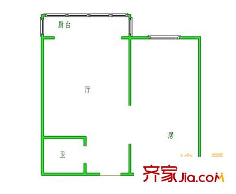 佳園北里戶型圖戶型圖 1室1廳1衛(wèi)1廚