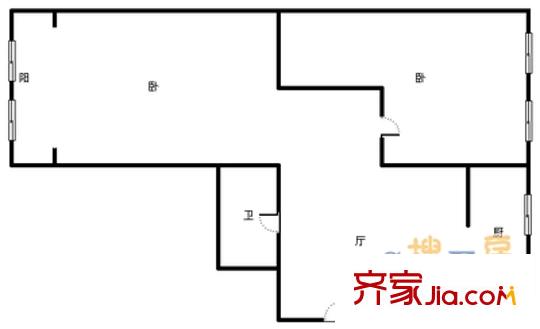 佳榮里戶型圖戶型圖 2室1廳1衛(wèi)1廚