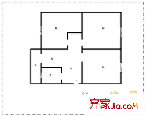 松風東里戶型圖戶型圖 3室1廳1衛(wèi)1廚