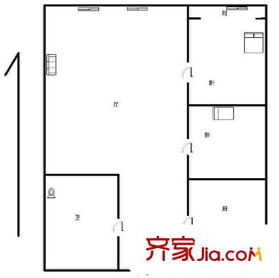 新都大廈戶型圖戶型圖 2室1廳1衛(wèi)1廚