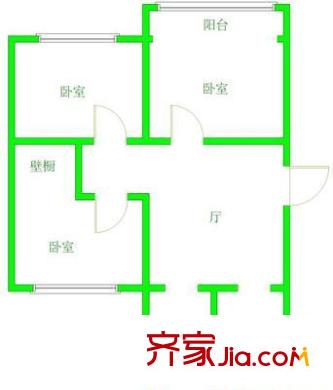 濱海龍都戶型圖戶型圖 3室1廳1衛(wèi)1廚