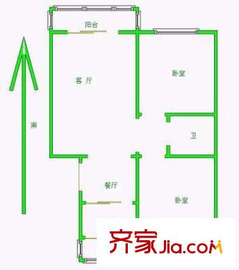 濱海龍都戶型圖戶型圖 2室1廳1衛(wèi)1廚