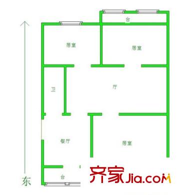 向榮里戶型圖戶型圖 3室1廳1衛(wèi)1廚