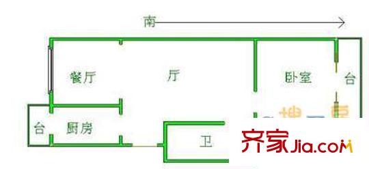建新東里戶型圖戶型圖 2室1廳1衛(wèi)1廚