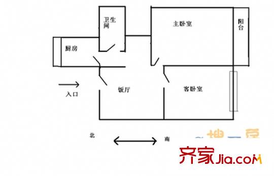 敬重里戶型圖戶型圖 2室1廳1衛(wèi)1廚