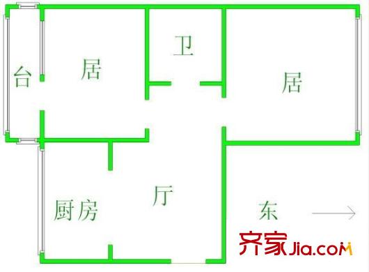 佳寧里戶型圖戶型圖 2室1廳1衛(wèi)1廚