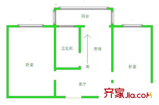 佳寧里戶型圖戶型圖 2室1廳1衛(wèi)1廚
