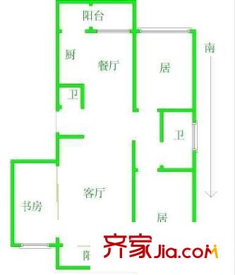 學(xué)湖里戶型圖戶型圖 3室1廳1衛(wèi)1廚