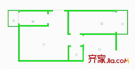 桂荷園戶型圖戶型圖 2室2廳1衛(wèi)1廚