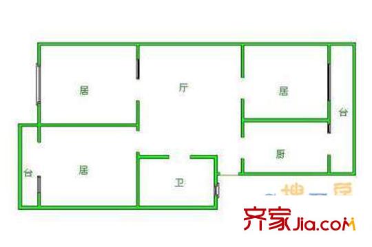 桂荷園戶型圖戶型圖 3室1廳1衛(wèi)1廚