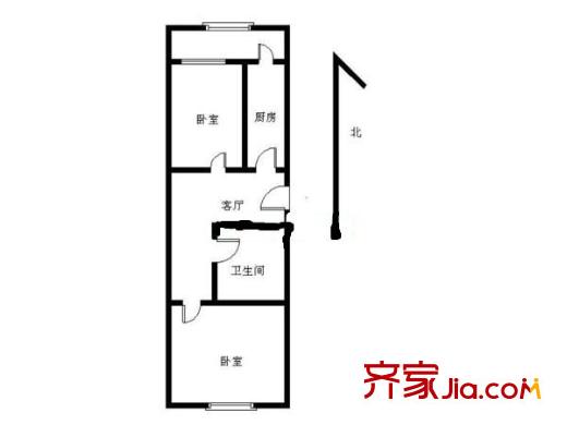 誼城公寓 2室 戶型圖