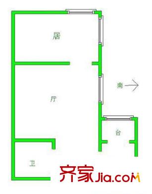 桂荷園戶型圖 戶型圖 2室1廳1衛(wèi)1廚