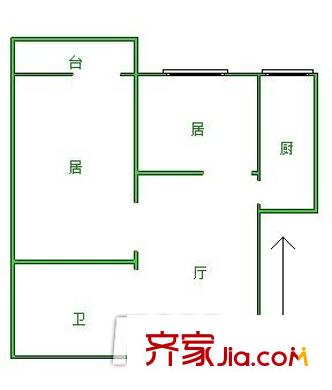誼城公寓 2室 戶型圖