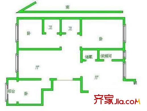 華納豪園戶型圖戶型圖 3室2廳2衛(wèi)1廚