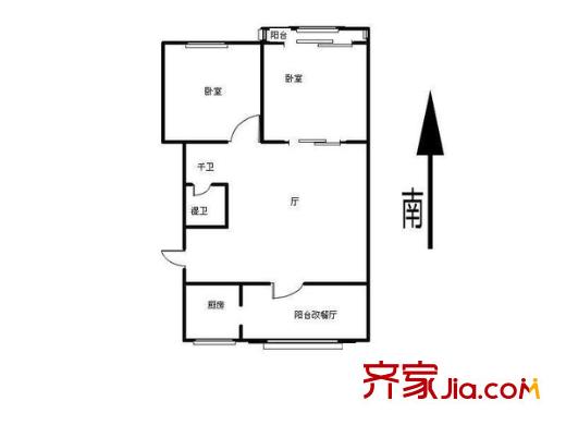 居華里戶型圖戶型圖 2室1廳1衛(wèi)1廚