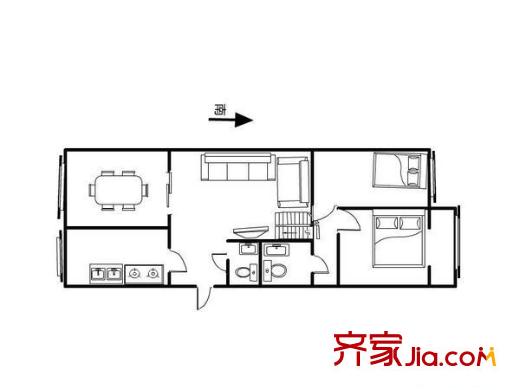 美景園戶型圖戶型圖 2室1廳1衛(wèi)1廚