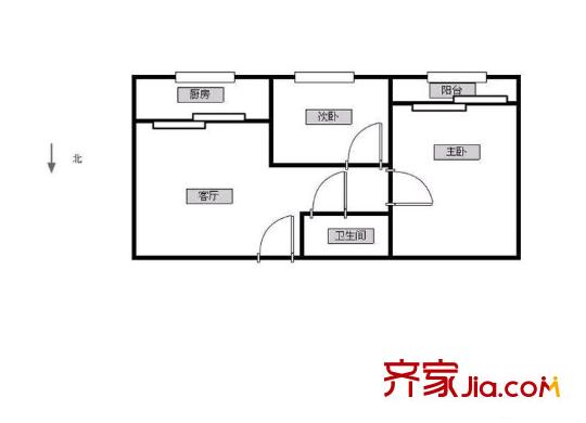 美景園戶型圖戶型圖 2室1廳1衛(wèi)1廚
