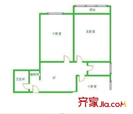 安華里戶型圖戶型圖 3室1廳1衛(wèi)1廚