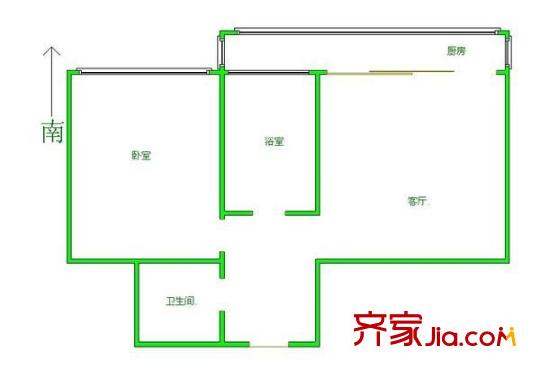 隆鵬公寓戶型圖戶型圖 1室1廳1衛(wèi)1廚