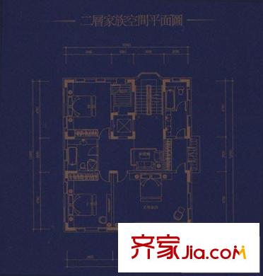 西康路36號(hào)別墅戶型圖B-NO.33,35-40二層平面圖 4室2廳3衛(wèi)