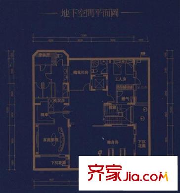 西康路36號別墅戶型圖E-NO.20,29-31地下空間平面圖 3室1廳1衛(wèi)