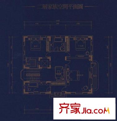 西康路36號別墅戶型圖B-NO.25二層平面圖 4室2廳3衛(wèi)