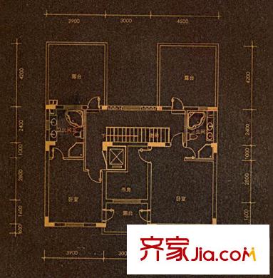 檀府戶型圖G戶型三層 3室2衛(wèi)