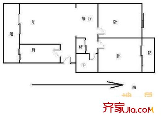 天達里戶型圖戶型圖 2室2廳1衛(wèi)1廚