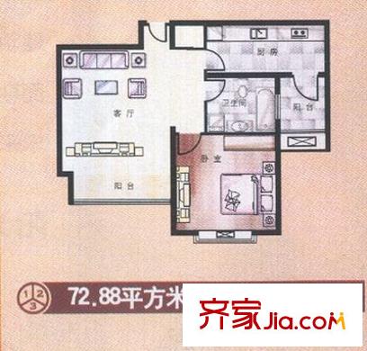 麥迪遜廣場戶型圖戶型圖 1室1廳1衛(wèi)1廚
