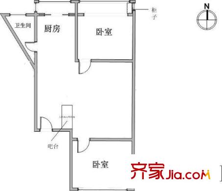 淦江東里戶型圖戶型圖 2室1廳1衛(wèi)1廚