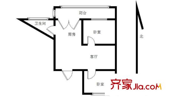 淦江東里 2室 戶型圖