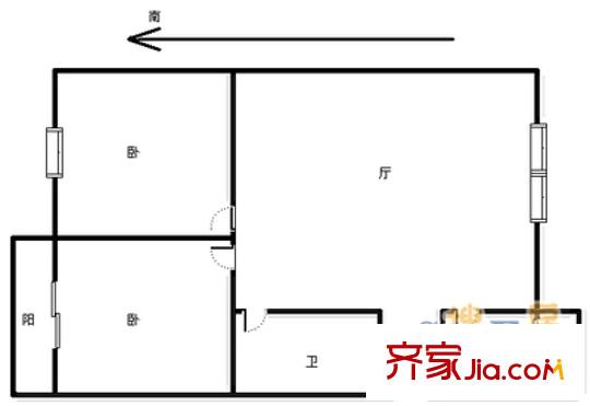 淦江東里戶型圖戶型圖 2室1廳1衛(wèi)1廚