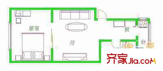 雅蘭園戶型圖戶型圖 1室1廳1衛(wèi)1廚