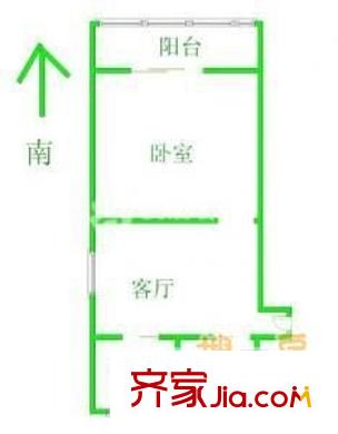 觀景里戶型圖戶型圖 1室1廳1衛(wèi)1廚
