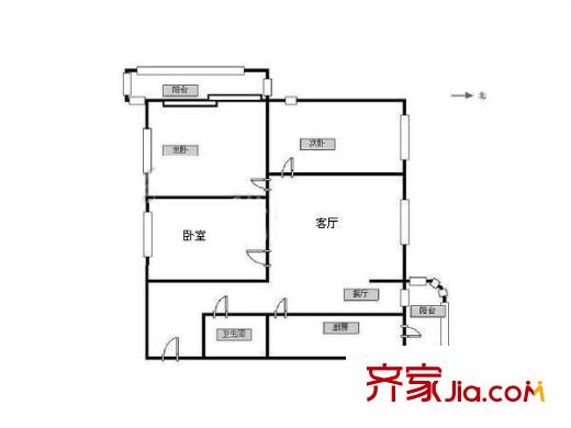 觀景里 3室 戶型圖