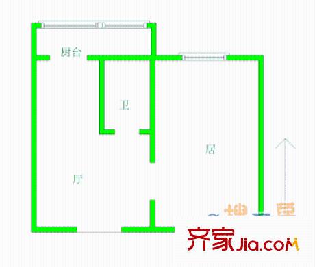 泰通公寓戶型圖戶型圖 1室1廳1衛(wèi)1廚