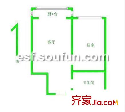 純美公寓戶型圖戶型圖 1室1廳1衛(wèi)1廚