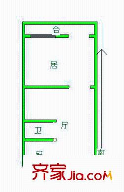 純美公寓戶型圖戶型圖 1室1廳1衛(wèi)1廚