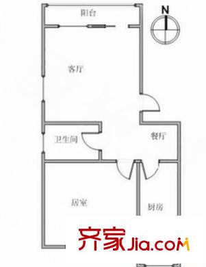 利德公寓戶型圖戶型圖 1室1廳1衛(wèi)1廚