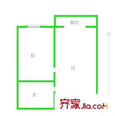 利德公寓戶型圖 戶型圖 1室1廳1衛(wèi)1廚