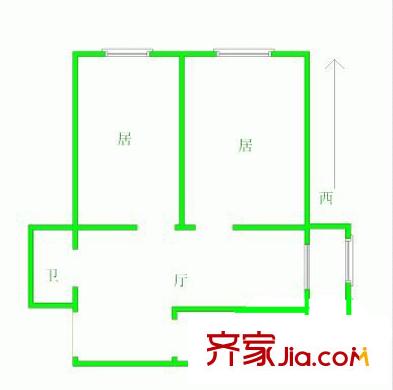 昌寧南里戶型圖戶型圖 2室1廳1衛(wèi)1廚