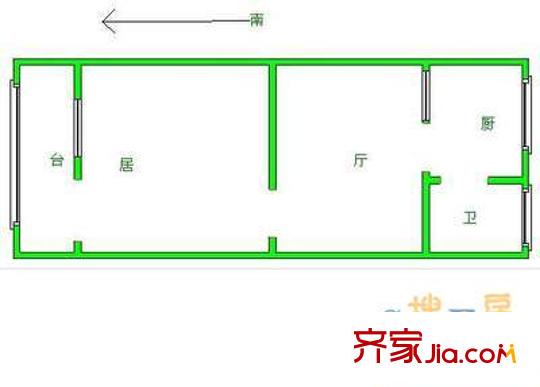 昌寧南里戶型圖戶型圖 1室1廳1衛(wèi)1廚