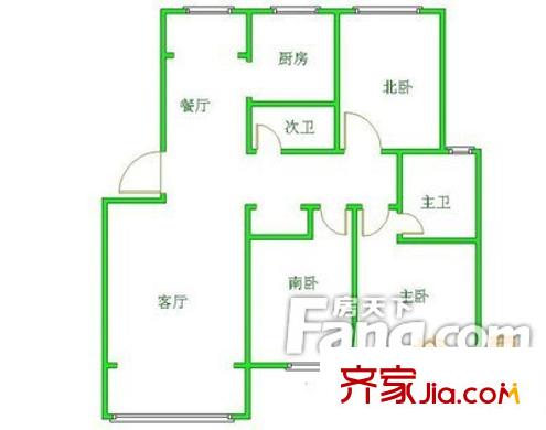 云居里戶型圖戶型圖 3室2廳2衛(wèi)1廚