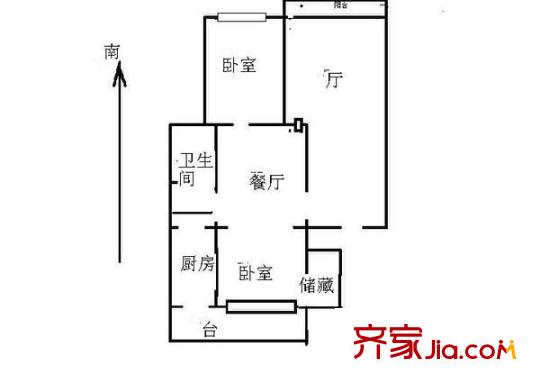 云居里戶(hù)型圖 戶(hù)型圖 2室2廳1衛(wèi)1廚