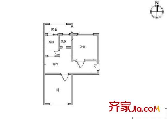 鶴園北里戶型圖戶型圖 2室1廳1衛(wèi)1廚